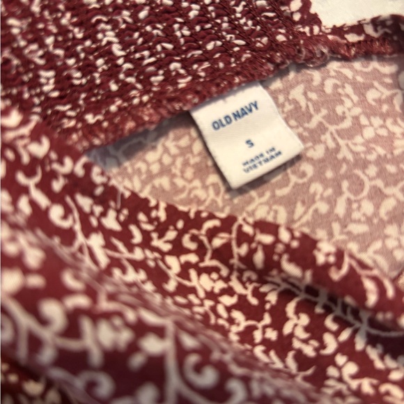 Old Navy Maroon Floral Short Sleeve Flit & Flare Dress- Small - Picture 9 of 10